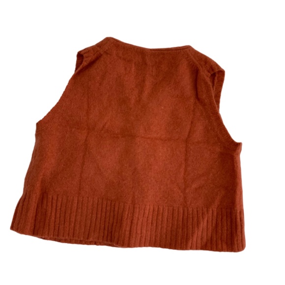 CALYPSO CASHMERE VEST SIZE :4 SO SOFT LAYER PIECE AUTUMN ORANGE 5 BUTTONS - Picture 2 of 3